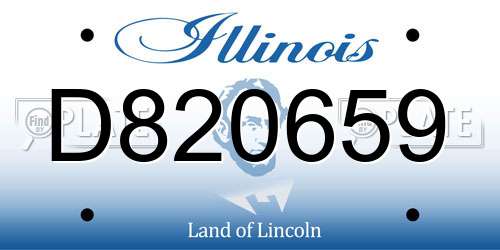 D820659 Illinois License Plate