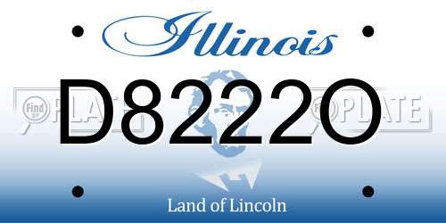 D8222O Illinois License Plate