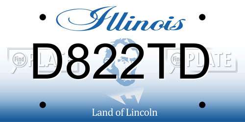 D822TD Illinois License Plate