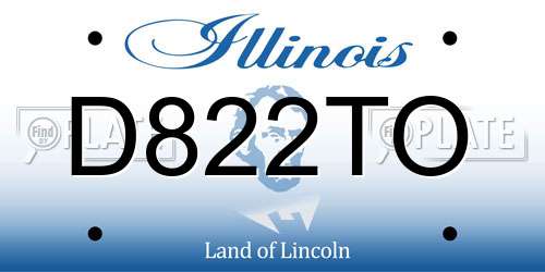 D822TO Illinois License Plate