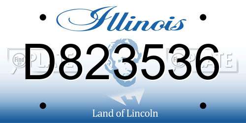 D823536 Illinois License Plate