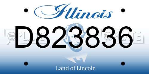 D823836 Illinois License Plate