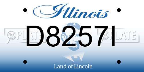 D8257I Illinois License Plate