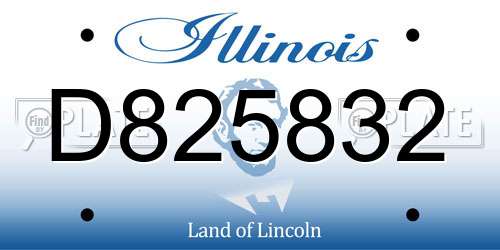 D825832 Illinois License Plate