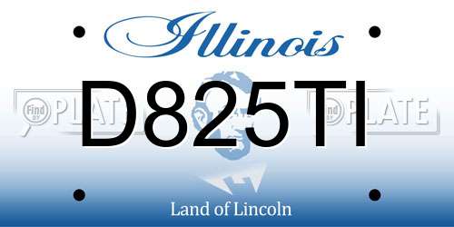 D825TI Illinois License Plate