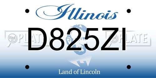 D825ZI Illinois License Plate
