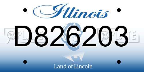 D826203 Illinois License Plate