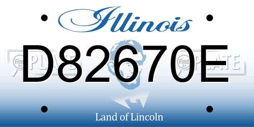 D82670E Illinois License Plate