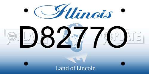 D8277O Illinois License Plate