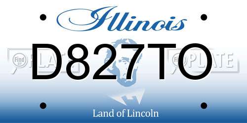 D827TO Illinois License Plate