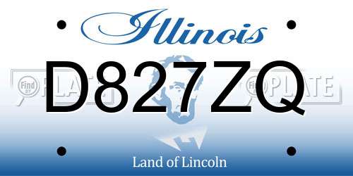 D827ZQ Illinois License Plate