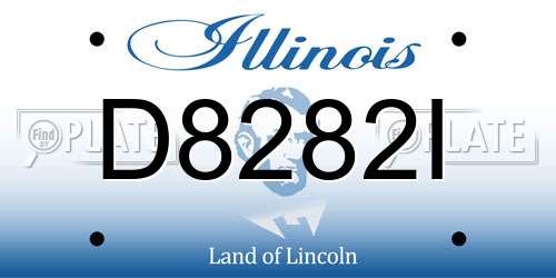 D8282I Illinois License Plate
