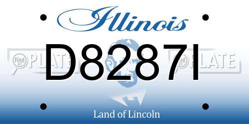 D8287I Illinois License Plate