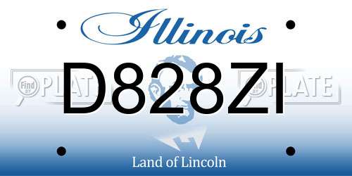D828ZI Illinois License Plate