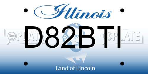 D82BTI Illinois License Plate