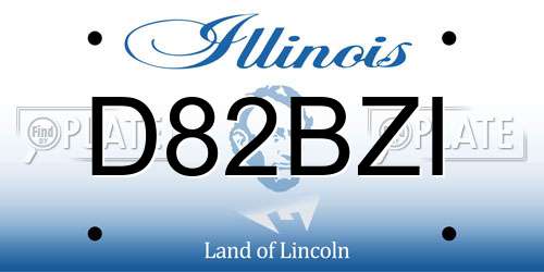 D82BZI Illinois License Plate