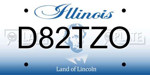 D82TZO Illinois License Plate
