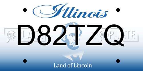 D82TZQ Illinois License Plate