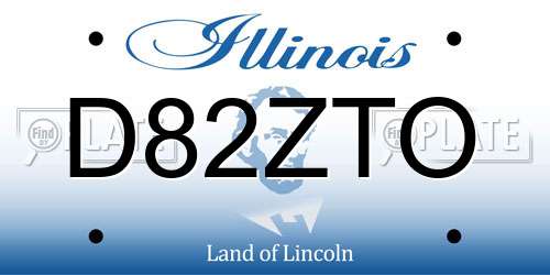 D82ZTO Illinois License Plate
