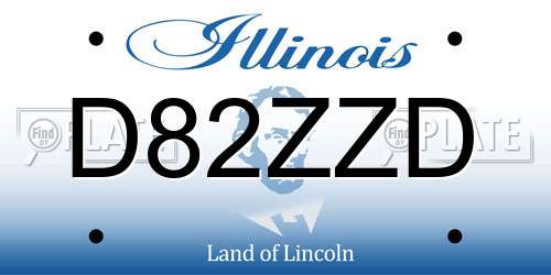 D82ZZD Illinois License Plate