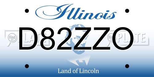 D82ZZO Illinois License Plate