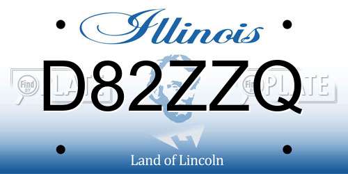 D82ZZQ Illinois License Plate