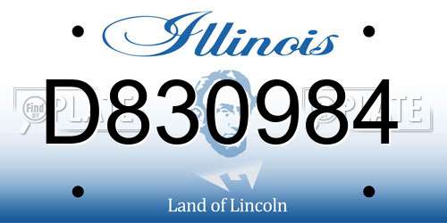 D830984 Illinois License Plate