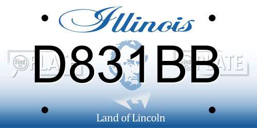 D831BB Illinois License Plate