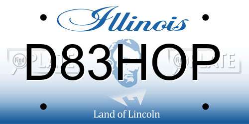 D83HOP Illinois License Plate
