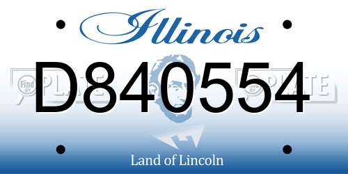 D840554 Illinois License Plate