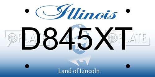 D845XT Illinois License Plate