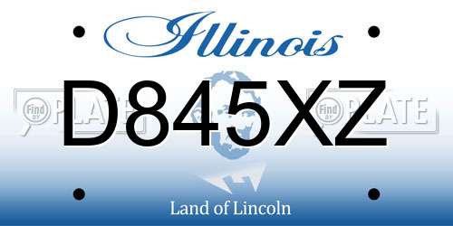 D845XZ Illinois License Plate