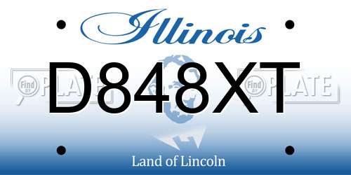 D848XT Illinois License Plate