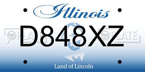 D848XZ Illinois License Plate