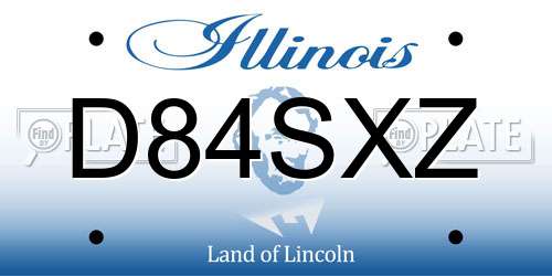 D84SXZ Illinois License Plate