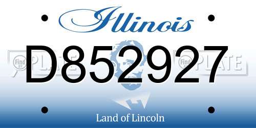 D852927 Illinois License Plate