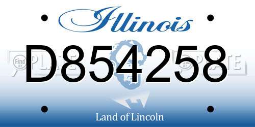 D854258 Illinois License Plate