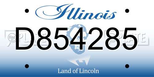 D854285 Illinois License Plate