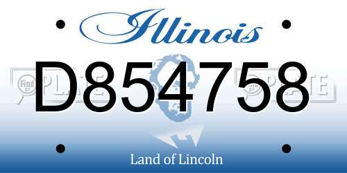 D854758 Illinois License Plate