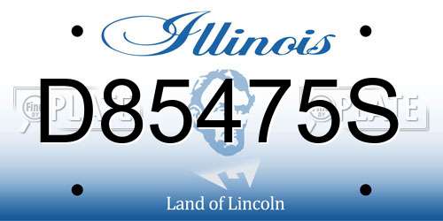 D85475S Illinois License Plate