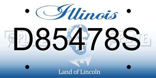 D85478S Illinois License Plate
