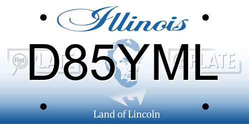D85YML Illinois License Plate