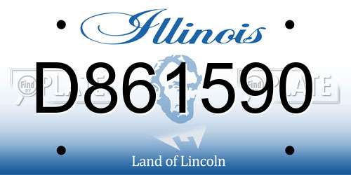 D861590 Illinois License Plate