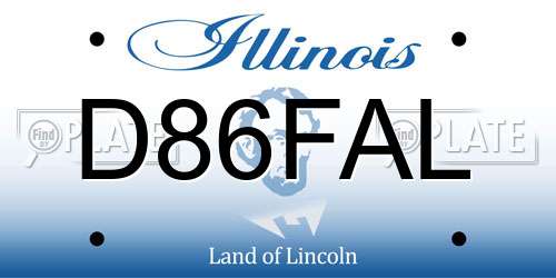 D86FAL Illinois License Plate