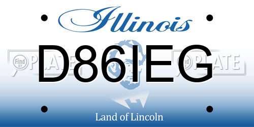 D86IEG Illinois License Plate
