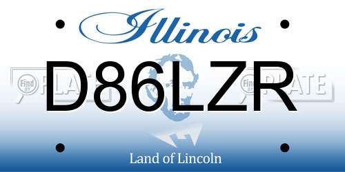 D86LZR Illinois License Plate