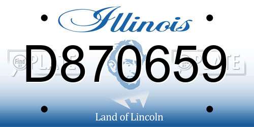 D870659 Illinois License Plate