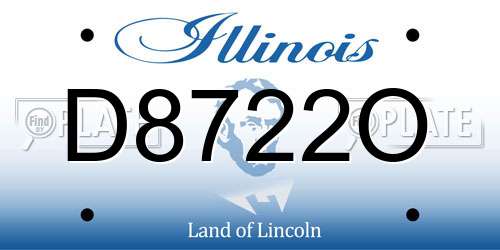D8722O Illinois License Plate