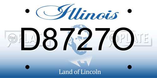 D8727O Illinois License Plate