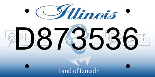 D873536 Illinois License Plate